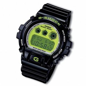 Mens Casio G-Shock Watch with Green Dial (Model: DW6900CS-1)